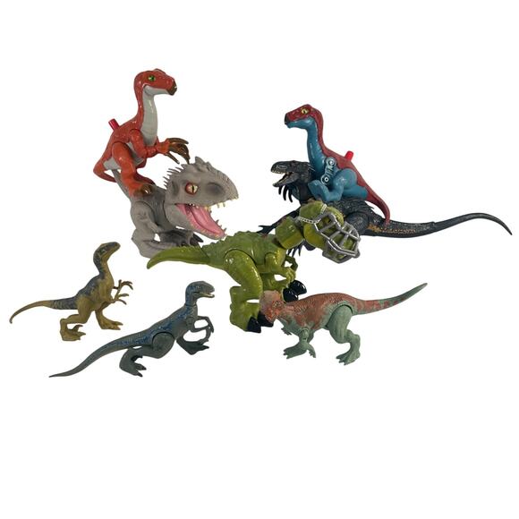 Jurassic Park World T-Rex Dinosaur Action Figures Collection Mixed Preowned LOT - Picture 1 of 7
